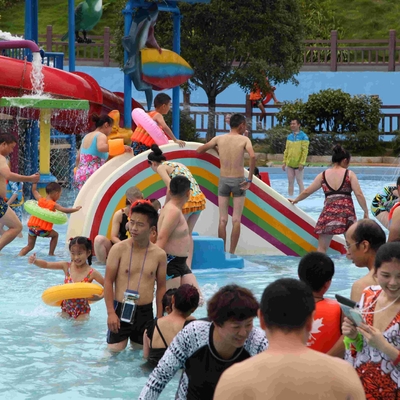 Komersial Rainbow Bridge Fiberglass Water Park Pool Slides for Kids