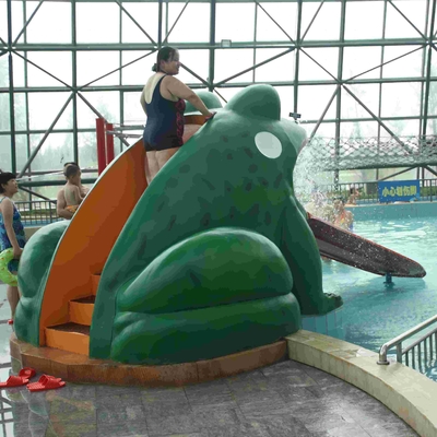 Katak Berbentuk Air Renang Slides, Aqua Park Fiberglass Water Slide Bermain Game untuk Taman air