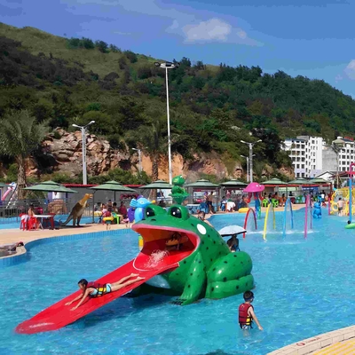 Katak kolam bentuk air slide, Aqua Park Fiberglass kecil geser untuk anak-anak