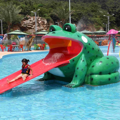 Katak kolam bentuk air slide, Aqua Park Fiberglass kecil geser untuk anak-anak