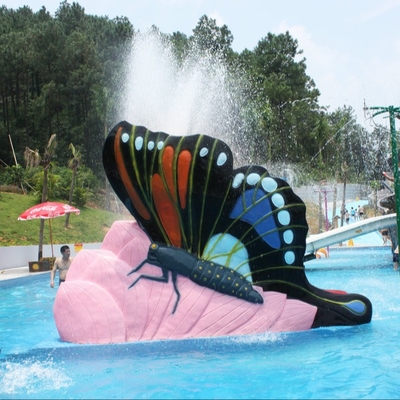 Warna-warni Fiberglass kecil anak-anak kolam air Butterfly slide disesuaikan
