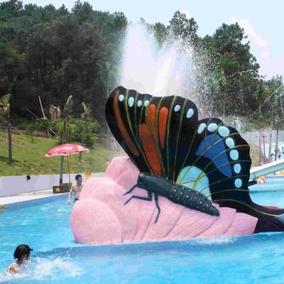 Warna-warni Fiberglass kecil anak-anak kolam air Butterfly slide disesuaikan