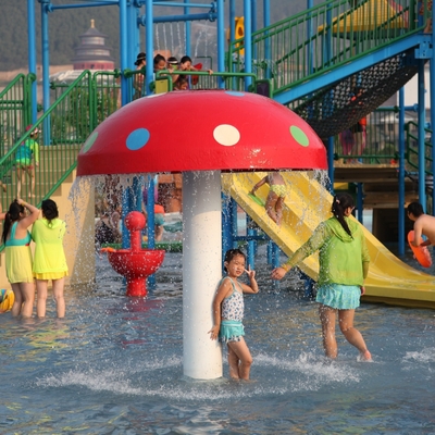 Outdoor Amusement Rainbow Mushroom Anak-anak Bermain Air Baja Karbon Galvanis