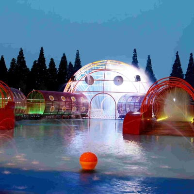 Luar ruangan Taman Crab Maze Fiberglass Peralatan Water Park Besar Aqua Putar