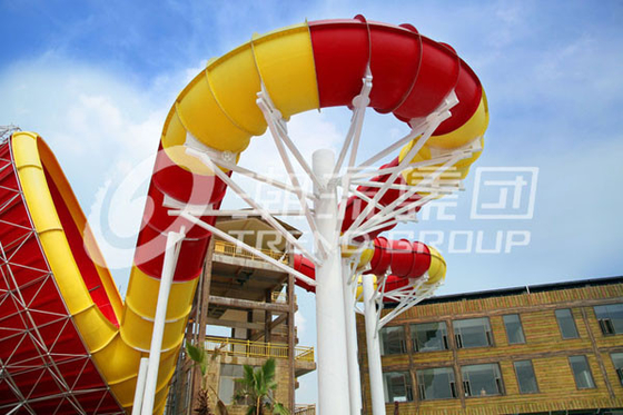 Disesuaikan Super Tornado Fiberglass Water Slides 14.6m Platform Tinggi untuk Themed Water Park