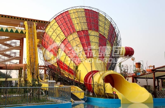 Super Tornado Fiberglass Water Slides 14.6m Platform Tinggi untuk Orang Dewasa Bertema