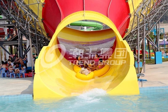 Super Tornado Fiberglass Water Slides 14.6m Platform Tinggi untuk Orang Dewasa Bertema