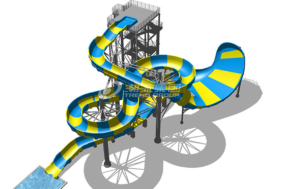 Magic Flying Blanket Fiberglass Water Slides Platform 20m Untuk Proyek Taman Hiburan