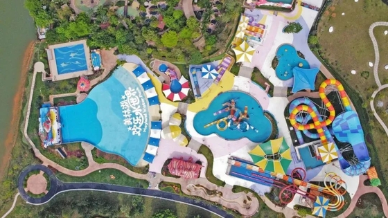 Terbaik Harga Multi-track Slide Amusement Tema Water Park / Water Slide