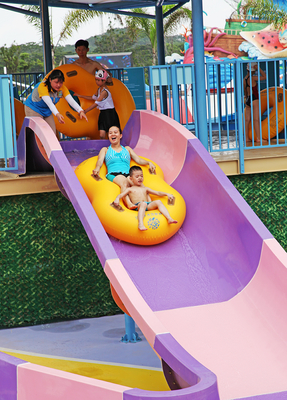 Industri Fiberglass Water Slide Theme Park Peralatan, Customized Flatform dan Panjang