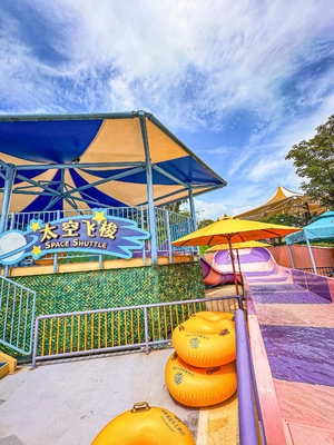 Industri Fiberglass Water Slide Theme Park Peralatan, Customized Flatform dan Panjang