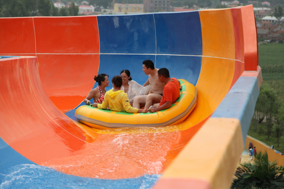 Colorful atas Ground Fiberglass Air Slide, Slide Fiberglass Renang untuk Giant Water Park