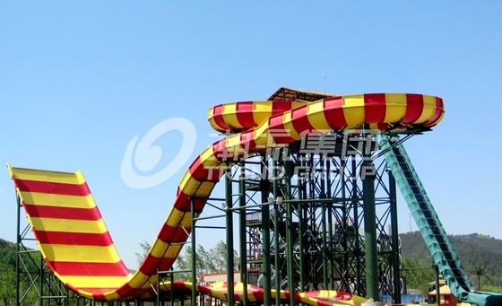 Funnuy Custom Water Slides, Taman Hiburan Boomerang Aqua Slide Untuk 2 Orang Family Fun