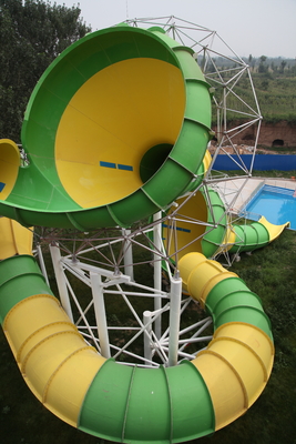 Lucu Fiberglass Air Slides Tinggi 16m Tantrum Lembah Kapasitas 480 Riders / h untuk Water Park