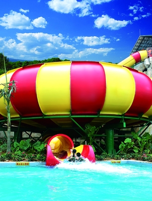 Air Playground Peralatan Fiberglass air Slides / Slide Super Bowl air untuk Theme Park