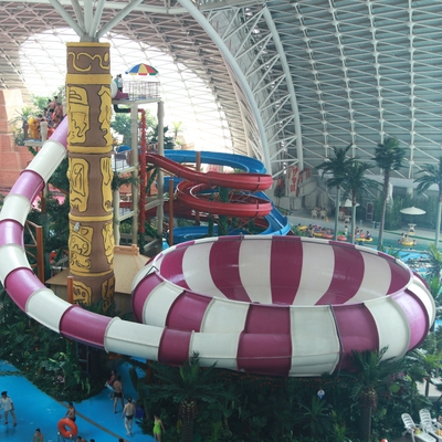 Ruang Bowl Water Slide Games, Fiberglass Renang Slides 30mx72m Lantai ruang