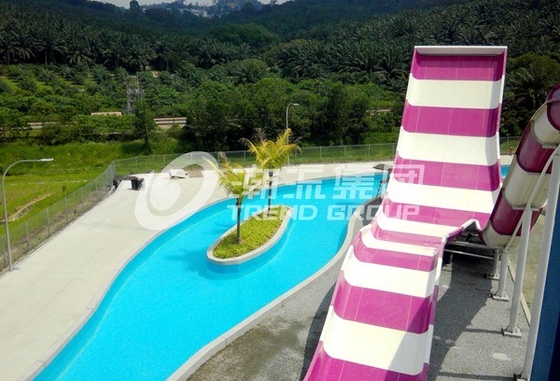 Outdoor Custom Water Slides Amusement Park Boomerang Aqua Slide Untuk 2 Orang
