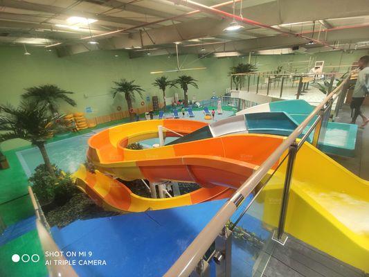 Indoor group Slide Wide Slide Water Slides For Hotel Aqua Park Fiberglass Material