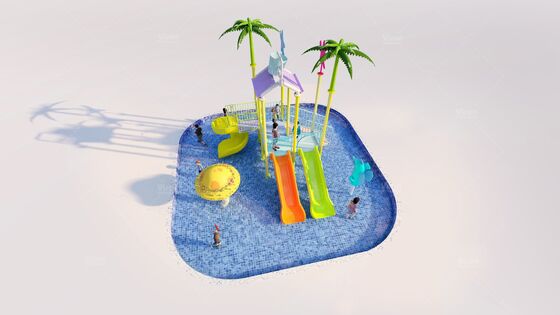 6.3m*6.3m*4.5m Ocean Style Theme Aqua Playground dengan Jaminan 12 Bulan untuk Wet Play Area