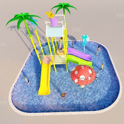 Taman Air Outdoor Tahan Lama untuk Anak-anak dengan Bahan Bebas BPA Non-toksik, Desain Lipat Ringan, dan Ukuran 11.5*12.5*6.5m untuk Kesenangan Keluarga