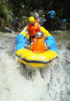 Wahana Arung Jeram Gunung dengan Struktur Baja Hot-dip Galvanis dan Seluncur Fiberglass untuk Arung Jeram Gunung Bertema