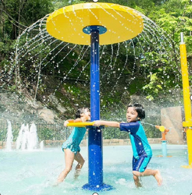 Peralatan Bermain Air Anak-Anak dengan Struktur Baja Galvanis Celup Panas, Seluncuran Fiberglass Tahan Korosi, dan Desain Keamanan Air Dangkal