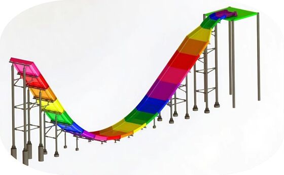 Seluncuran Air Berbentuk U dengan Dinding Jatuh Vertikal 90°, Ketinggian Platform 12m, dan Rakit 2 Orang untuk Pencari Sensasi