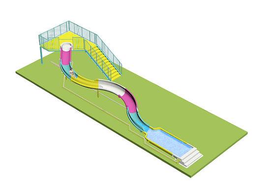 Slide Air Spiral Anak-anak Untuk Bahan Serat Kaca Taman Air