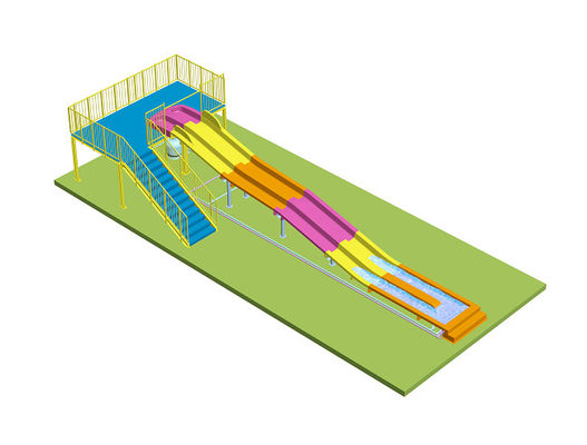 Slide Air Pelangi Anak-anak Untuk Aqua Park Bahan Serat Kaca