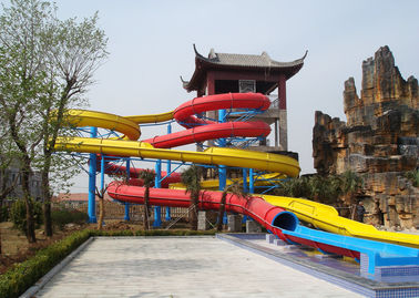 Waterpark peralatan, Fiberglass buka / tutup Spiral Slide, Custom air slide 11 m tinggi