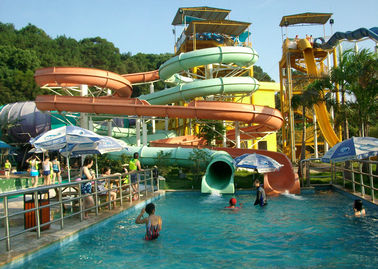 Waterpark peralatan, Fiberglass buka / tutup Spiral Slide, Custom air slide 11 m tinggi