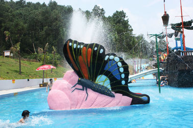 Indoor Air Playground Equipment Anak Air Renang Slides Kupu-kupu Fiberglass