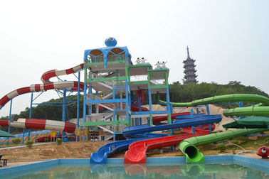 Hiburan Waterpark Project, Gaint Water Park Peralatan Anak Theming Water Park Slide