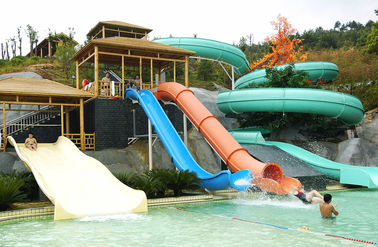 Waterpark peralatan, Fiberglass buka / tutup Spiral Slide, Custom air slide 11 m tinggi