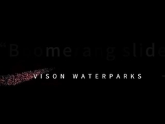 Air Slide Outdoor Custom, Taman Hiburan Boomerang Aqua Slide Untuk 2 Orang