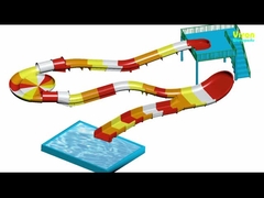 Slide air serat kaca stainless steel dengan warna pelangi untuk anak-anak / orang dewasa di taman air